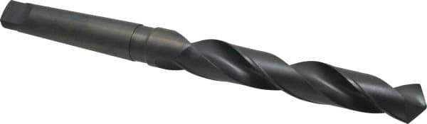 Interstate - 1-19/64", 4MT 118° Point High Speed Steel Taper Shank Drill Bit - Oxide Finish, 8-5/8" Flute Length, 14-1/4" OAL, Spiral Flute - Apex Tool & Supply
