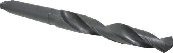 Interstate - 1-11/32", 4MT 118° Point High Speed Steel Taper Shank Drill Bit - Oxide Finish, 7-1/2" Flute Length, 13-3/8" OAL, Spiral Flute - Apex Tool & Supply