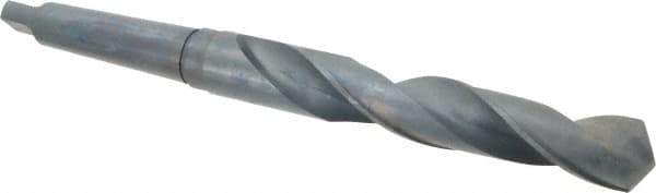Interstate - 1-27/64", 4MT 118° Point High Speed Steel Taper Shank Drill Bit - Oxide Finish, 9-1/8" Flute Length, 14-3/4" OAL, Spiral Flute - Apex Tool & Supply