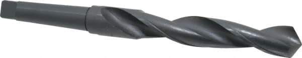 Interstate - 1-1/2", 4MT 118° Point High Speed Steel Taper Shank Drill Bit - Oxide Finish, 7-7/8" Flute Length, 15" OAL, Spiral Flute - Apex Tool & Supply