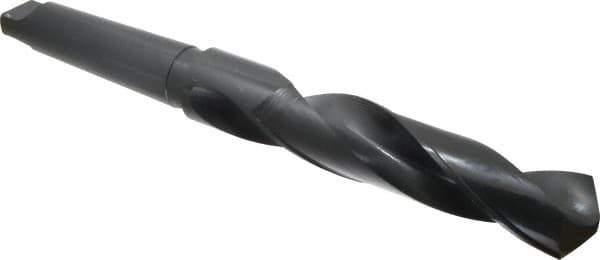 Interstate - 2-1/16", 5MT 118° Point High Speed Steel Taper Shank Drill Bit - Oxide Finish, 8-7/8" Flute Length, 16-1/4" OAL, Spiral Flute - Apex Tool & Supply