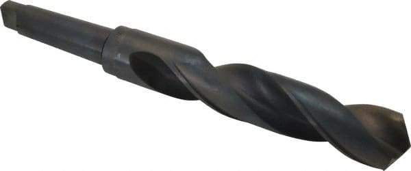 Interstate - 2-13/32", 5MT 118° Point High Speed Steel Taper Shank Drill Bit - Oxide Finish, 11-1/8" Flute Length, 18-1/2" OAL, Spiral Flute - Apex Tool & Supply