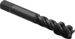 OSG - M18x1.50 Metric Fine 4 Flute 6H Modified Bottoming Spiral Flute Tap - Vanadium High Speed Steel, Oxide Finish, 110mm OAL, Right Hand Flute, Right Hand Thread, Series 229 - Apex Tool & Supply