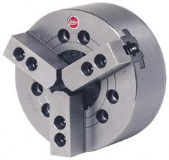 Atlas Workholding - 3 Jaws, 12" Chuck Diam, A2-6 Mount, 3.582" Through Hole, Drawbar, Hydraulic Power Lathe Chuck - 1.5mm x 60 Serrated Jaw Interface, 1.653" to 11.97" Jaw Capacity, 3,300 RPM - Apex Tool & Supply