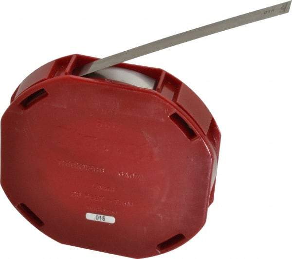 Starrett - 0.015 Inch Thick x 7.62 m Long x 1/2 Inch Wide, Feeler Stock Roll - Tempered Steel - Apex Tool & Supply