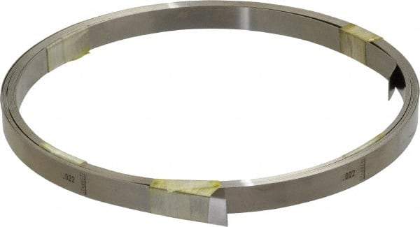 Starrett - 0.022 Inch Thick x 6.10 m Long x 1/2 Inch Wide, Feeler Stock Roll - Tempered Steel - Apex Tool & Supply