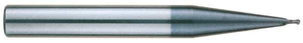 RobbJack - 1/2" Diam, 1/2" LOC, 2 Flute Solid Carbide Ball End Mill - AlTiN Finish, Single End, 4" OAL, 1/2" Shank Diam, Spiral Flute - Apex Tool & Supply