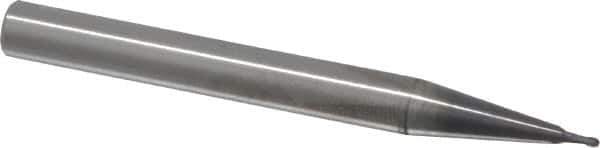 RobbJack - 1mm Diam, 1mm LOC, 2 Flute Solid Carbide Ball End Mill - AlTiN Finish, Single End, 63mm OAL, 6mm Shank Diam, Spiral Flute - Apex Tool & Supply
