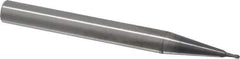 RobbJack - 1mm Diam, 1mm LOC, 2 Flute Solid Carbide Ball End Mill - AlTiN Finish, Single End, 63mm OAL, 6mm Shank Diam, Spiral Flute - Apex Tool & Supply