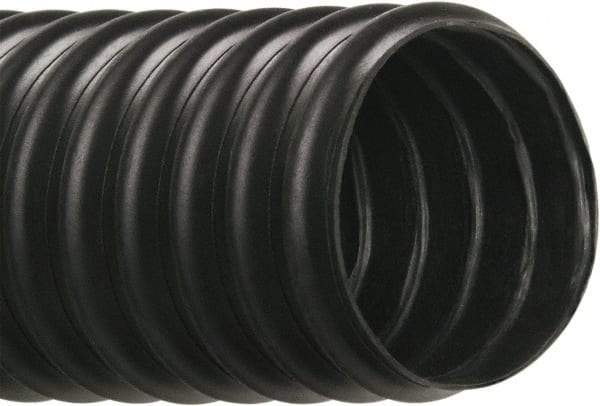 Hi-Tech Duravent - 6" ID, 10 Hg Vac Rating, 4 psi, Thermoplastic Vacuum & Duct Hose - 25' Long, Black, 5-1/4" Bend Radius, -40 to 250°F - Apex Tool & Supply