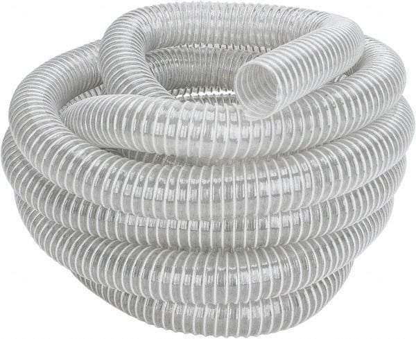 Hi-Tech Duravent - 1-1/2" ID, 26 Hg Vac Rating, 10 psi, Polyurethane Vacuum & Duct Hose - 25' Long, Clear, 1-1/2" Bend Radius, -40 to 200°F - Apex Tool & Supply