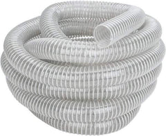 Hi-Tech Duravent - 1-1/2" ID, 26 Hg Vac Rating, 10 psi, Polyurethane Vacuum & Duct Hose - 25' Long, Clear, 1-1/2" Bend Radius, -40 to 200°F - Apex Tool & Supply