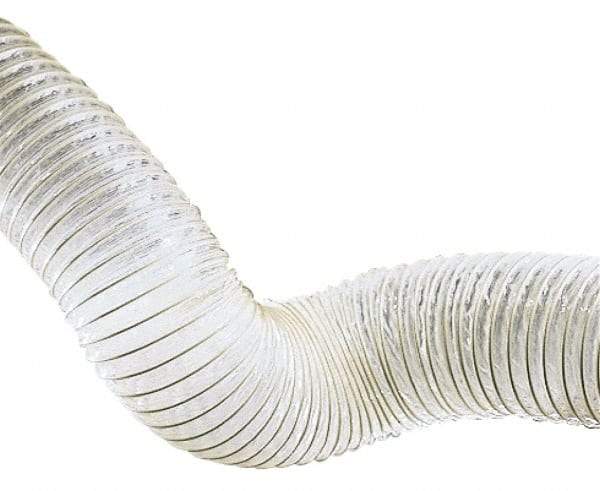 Hi-Tech Duravent - 10" ID, 5.0 Hg Vac Rating, 10 psi, Polyurethane Vacuum & Duct Hose - 25' Long, Clear, 8" Bend Radius, -60 to 180°F - Apex Tool & Supply