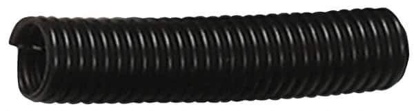 Made in USA - 1" Trade Size, 100' Long, Flexible Split Loom Conduit - Polyethylene, 23.3mm ID, Black - Apex Tool & Supply