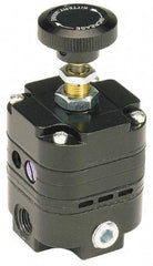 Parker - 1/4 NPT Port, 14 CFM, Zinc Diaphragm Operated Regulator - 2 to 40 psi Range, 150 Max psi Supply Pressure, 1/4" Gauge Port Thread, 3" Wide x 6.06" High - Apex Tool & Supply