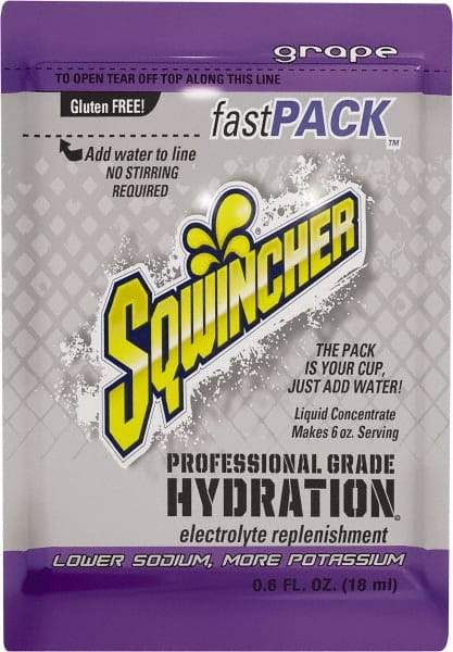 Sqwincher - 0.6 oz Pack Grape Activity Drink - Liquid Concentrate, Yields 6 oz - Apex Tool & Supply