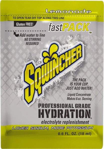 Sqwincher - 0.6 oz Pack Lemonade Activity Drink - Liquid Concentrate, Yields 6 oz - Apex Tool & Supply