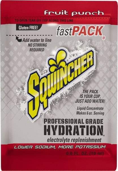 Sqwincher - 0.6 oz Pack Fruit Punch Activity Drink - Liquid Concentrate, Yields 6 oz - Apex Tool & Supply