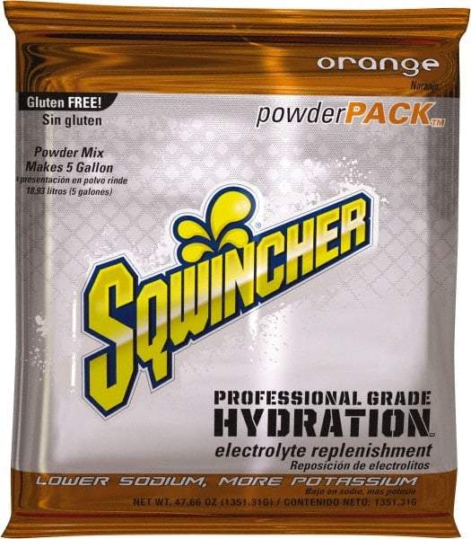 Sqwincher - 47.66 oz Pack Orange Activity Drink - Powdered, Yields 5 Gal - Apex Tool & Supply