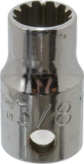 Proto - 3/8" Drive, 3/8" Socket, Spline Socket - 12 Points, 1" OAL - Apex Tool & Supply