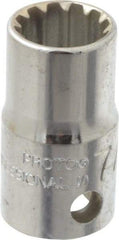 Proto - 3/8" Drive, 7/16" Socket, Spline Socket - 12 Points, 1-1/16" OAL - Apex Tool & Supply