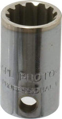 Proto - 3/8" Drive, 1/2" Socket, Spline Socket - 12 Points, 1-1/16" OAL - Apex Tool & Supply
