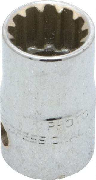 Proto - 3/8" Drive, 9/16" Socket, Spline Socket - 12 Points, 1-1/16" OAL - Apex Tool & Supply