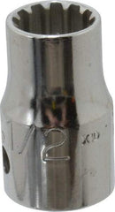 Proto - 1/2" Drive, 1/2" Socket, Spline Socket - 12 Points, 1-7/16" OAL - Apex Tool & Supply