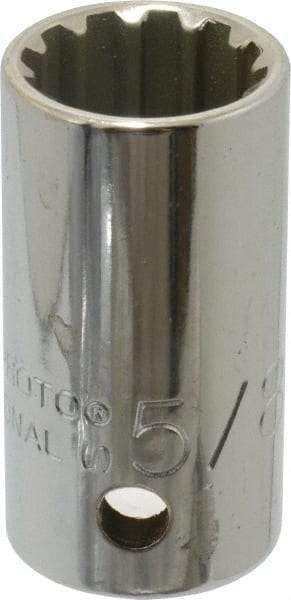 Proto - 1/2" Drive, 5/8" Socket, Spline Socket - 12 Points, 1-9/16" OAL - Apex Tool & Supply