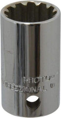 Proto - 1/2" Drive, 11/16" Socket, Spline Socket - 12 Points, 1-9/16" OAL - Apex Tool & Supply