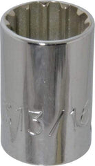 Proto - 1/2" Drive, 13/16" Socket, Spline Socket - 12 Points, 1-9/16" OAL - Apex Tool & Supply
