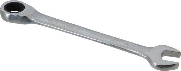 Blackhawk by Proto - 7/16" 12 Point Combination Wrench - 15° Head Angle, 5-39/64" OAL, Steel, Chrome Finish - Apex Tool & Supply