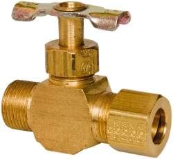 Eaton - 150 Max psi, 3/8" Pipe, Brass, Inline Instrumentation Needle Valve - Compression x Compression End Connections - Apex Tool & Supply