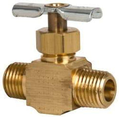 Eaton - 150 Max psi, 1/4" Pipe, Brass, Inline Instrumentation Needle Valve - MNPT x MNPT End Connections - Apex Tool & Supply