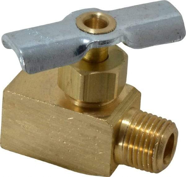 Eaton - 150 Max psi, 1/8" Pipe, Brass, Inline Instrumentation Needle Valve - FNPT x MNPT End Connections - Apex Tool & Supply