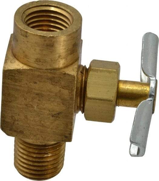 Eaton - 150 Max psi, 1/4" Pipe, Brass, Inline Instrumentation Needle Valve - FNPT x MNPT End Connections - Apex Tool & Supply