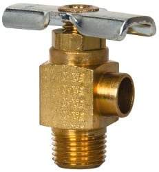 Eaton - Steel Angle Bib Drain Drain Cock & Shutoff Valve - 1/8 Thread, 150 Max psi - Apex Tool & Supply
