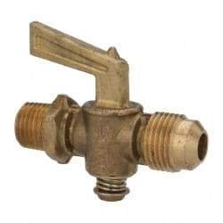 Eaton - 3/8" Tube, Steel Straightway Drain Cock & Shutoff Valve - 1/4 Thread, 30 Max psi - Apex Tool & Supply