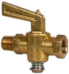 Eaton - Steel Pipe Fitting Drain Cock & Shutoff Valve - 1/8 Thread, 30 Max psi - Apex Tool & Supply