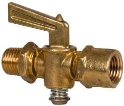 Eaton - Steel Pipe Fitting Drain Cock & Shutoff Valve - 1/4 Thread, 30 Max psi - Apex Tool & Supply