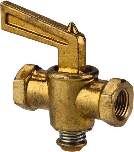 Eaton - Steel Female Pipe Drain Cock & Shutoff Valve - 1/8 Thread, 30 Max psi - Apex Tool & Supply