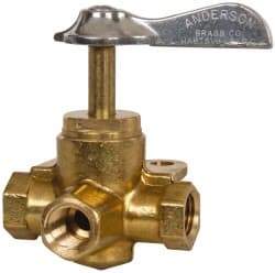Eaton - Steel 3 Way Shutoff Drain Cock & Shutoff Valve - 1/4 Thread, 30 Max psi - Apex Tool & Supply