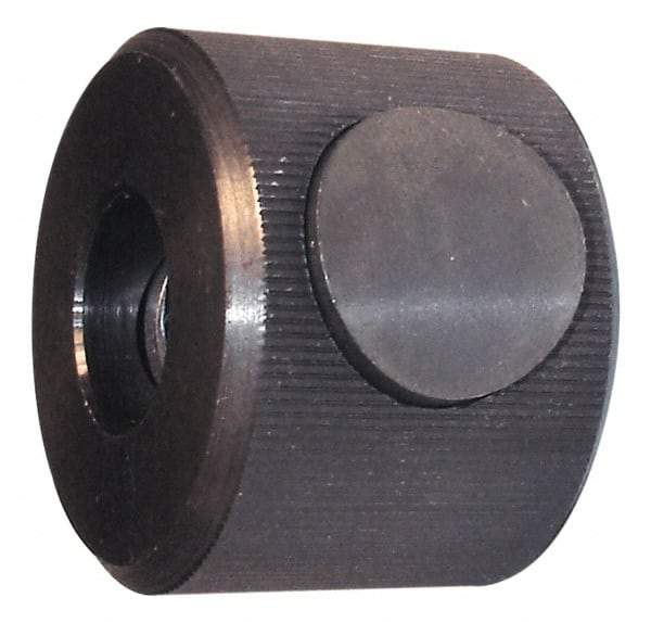 Morton Machine Works - M6x1.00 Metric Coarse Thread, Black Oxide Finish, Steel Round Knurled Push Button Thumb Nut - 14.5mm Overall Height, 26mm Head Diam - Apex Tool & Supply