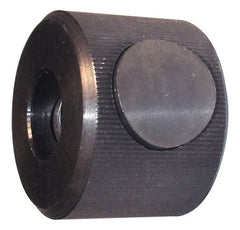 Morton Machine Works - M6x1.00 Metric Coarse Thread, Black Oxide Finish, Steel Round Knurled Push Button Thumb Nut - 14.5mm Overall Height, 26mm Head Diam - Apex Tool & Supply