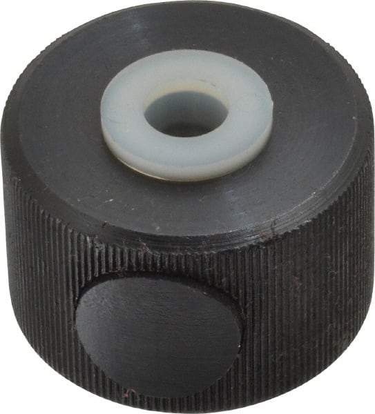 Morton Machine Works - 3/8-16" UNC Thread, Black Oxide Finish, Steel Round Knurled Push Button Thumb Nut - 3/4" Overall Height, 1-1/8" Head Diam - Apex Tool & Supply