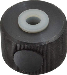 Morton Machine Works - 3/8-16" UNC Thread, Black Oxide Finish, Steel Round Knurled Push Button Thumb Nut - 3/4" Overall Height, 1-1/8" Head Diam - Apex Tool & Supply