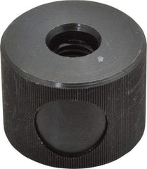 Morton Machine Works - 1/2-13" UNC Thread, Black Oxide Finish, Steel Round Knurled Push Button Thumb Nut - 1-1/8" Overall Height, 1-1/2" Head Diam - Apex Tool & Supply