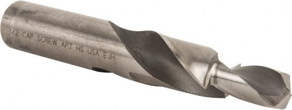 Made in USA - 25/32" Body, 17/32" Step Diam, 25/32" Diam Straight Shank, High Speed Steel Subland Step Drill Bit - Apex Tool & Supply