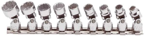 Proto - 9 Piece 1/4" Drive Standard Socket Set - 12 Points, 7/32 to 9/16", Inch Measurement Standard - Apex Tool & Supply