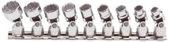 Proto - 9 Piece 1/4" Drive Standard Socket Set - 12 Points, 7/32 to 9/16", Inch Measurement Standard - Apex Tool & Supply